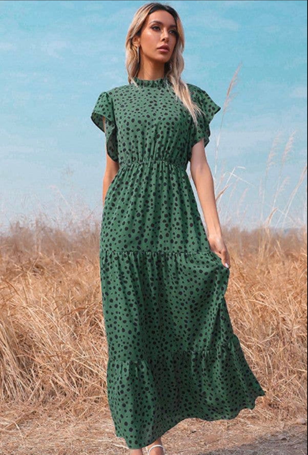 Green Polka Dot Maxi