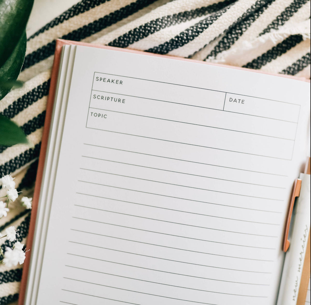 Sermon Notes-Pink Linen