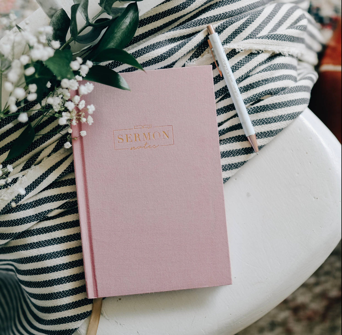Sermon Notes-Pink Linen