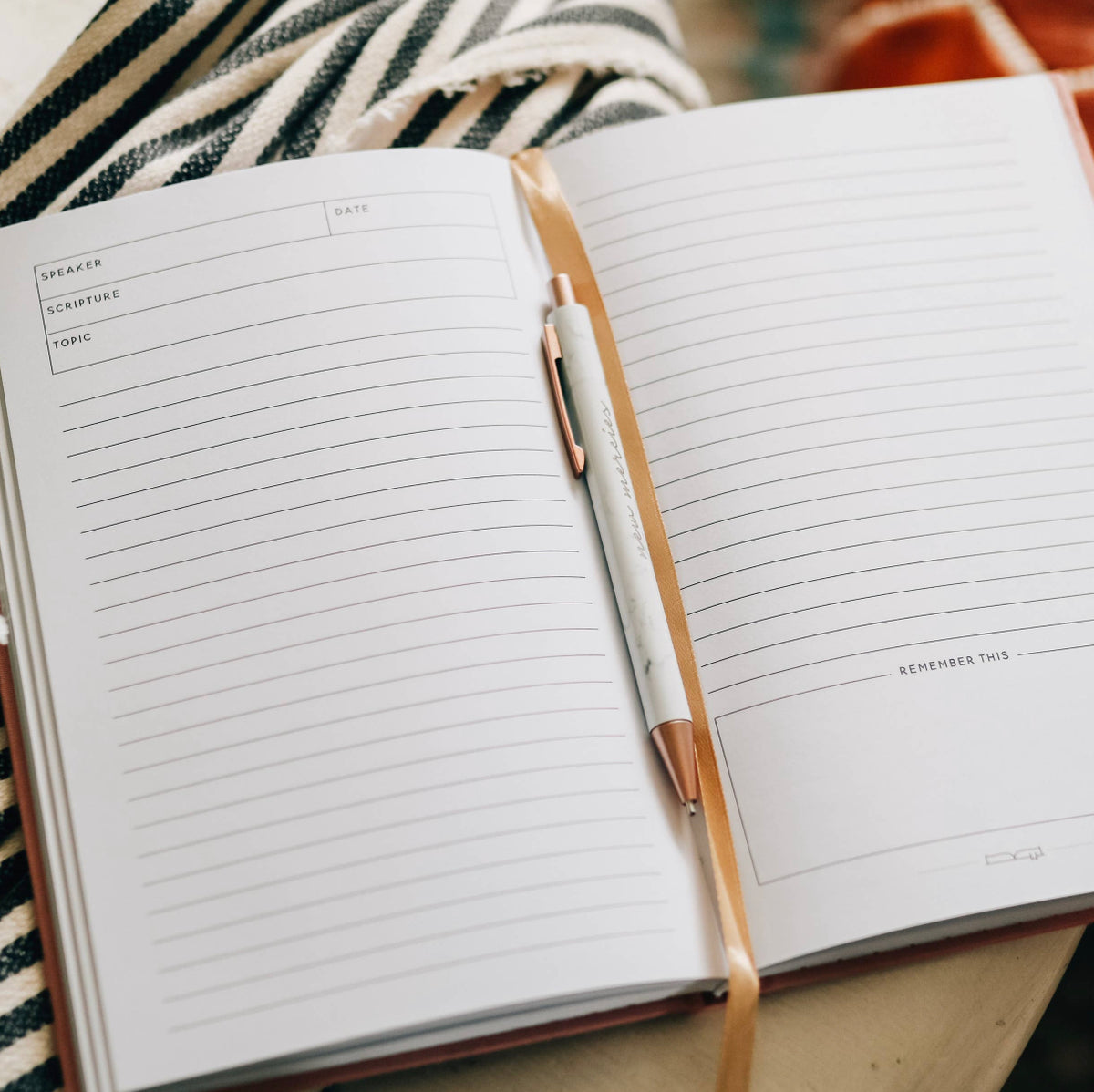 Sermon Notes-Pink Linen