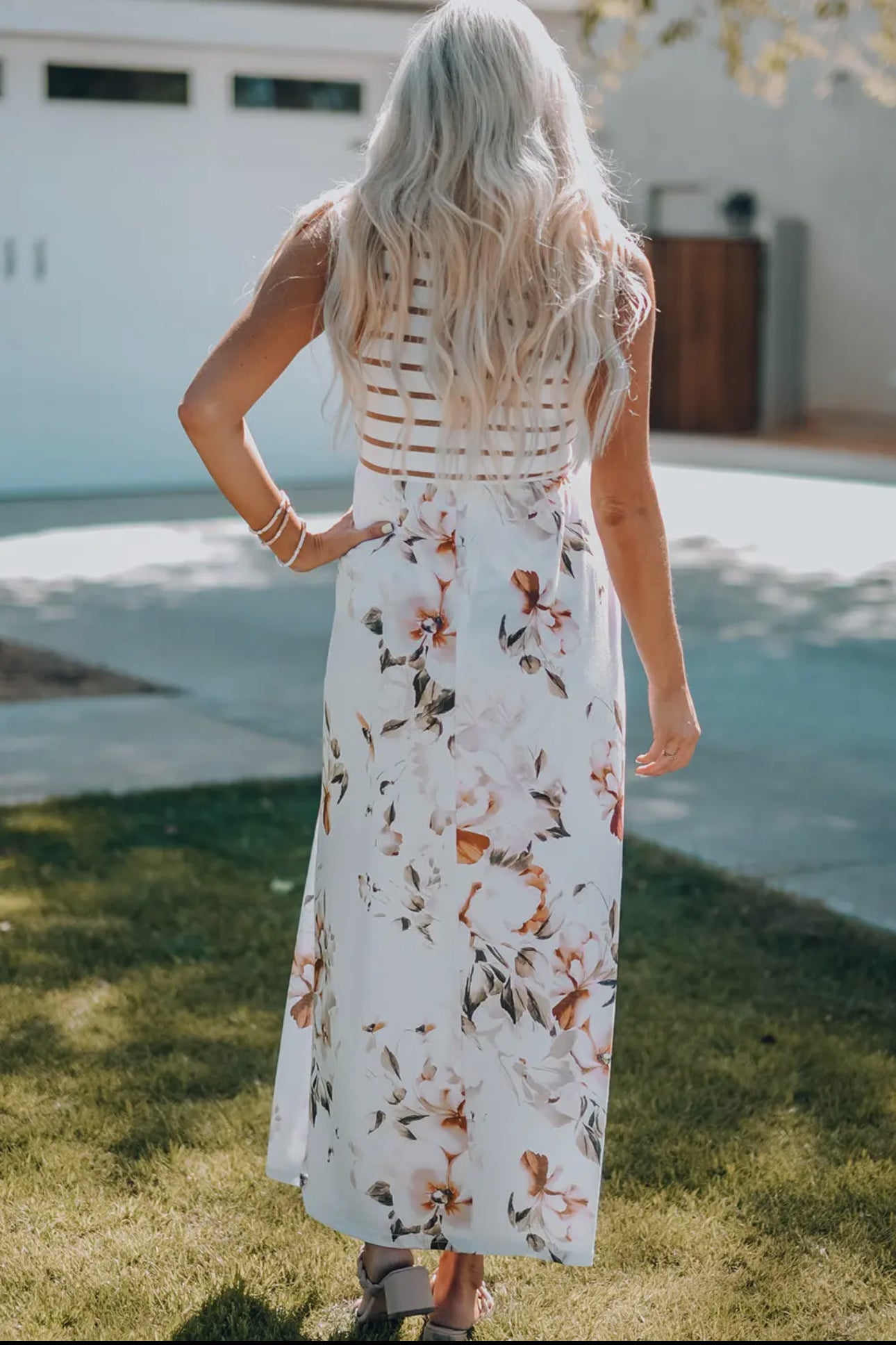 as it may terry floral sleeveless maxi dress Faviana Side Cut-Out Long Dress 11253 Red / 4