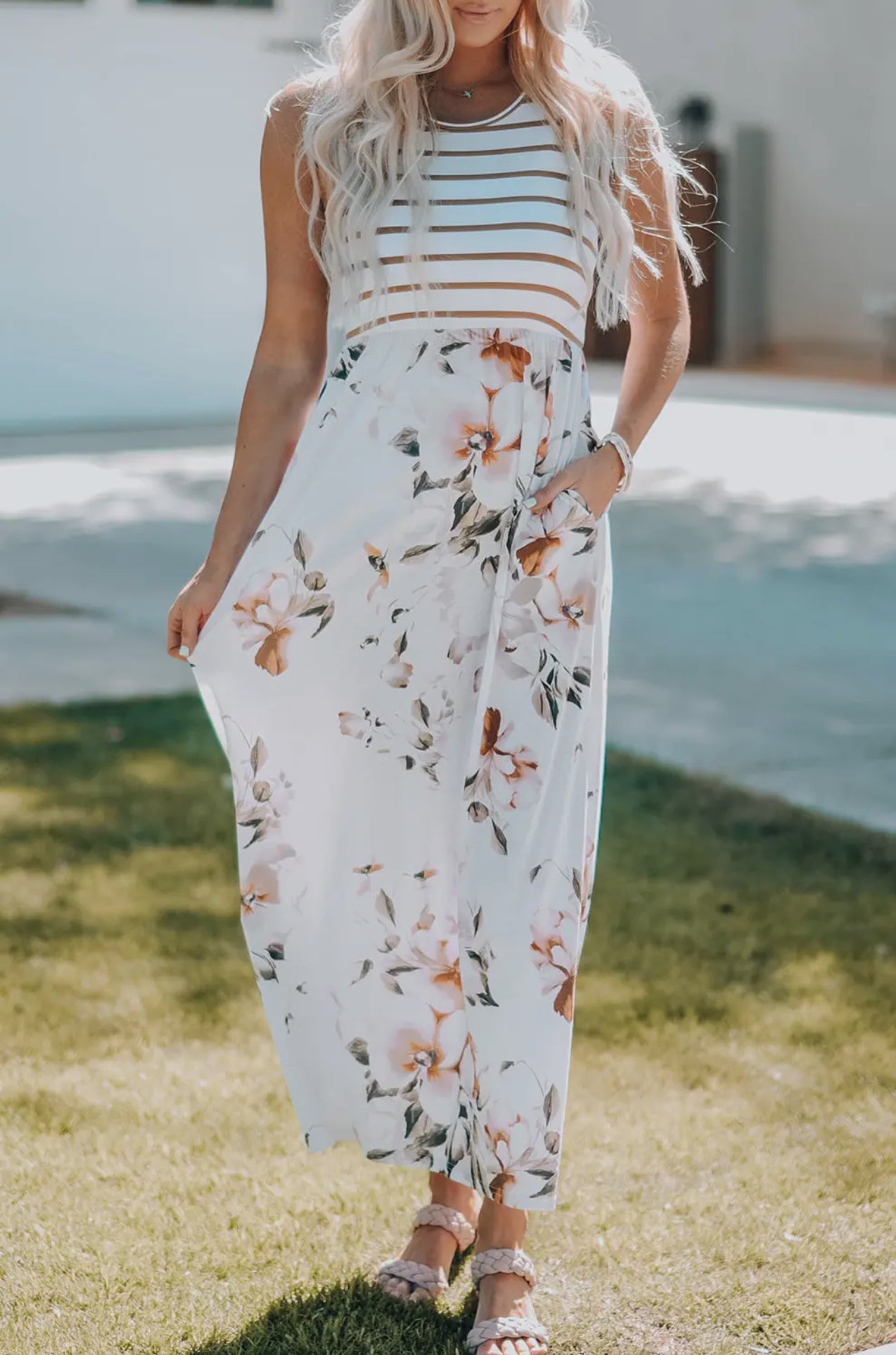 Floral Sleeveless Maxi Dress