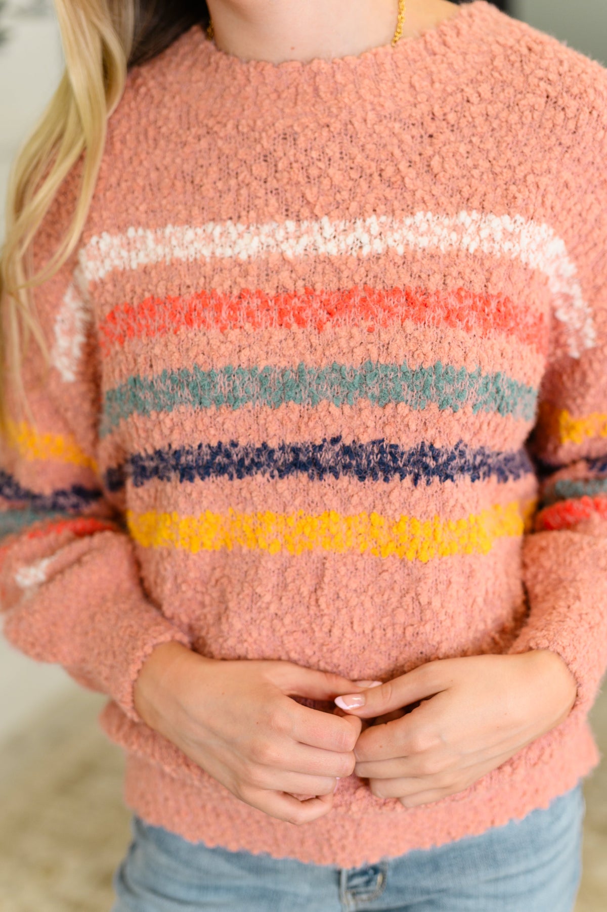 Color Me Cute Fuzzy Knit Pullover
