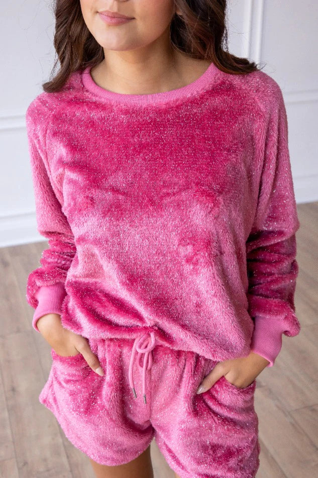 Magenta Glitter Loungewear