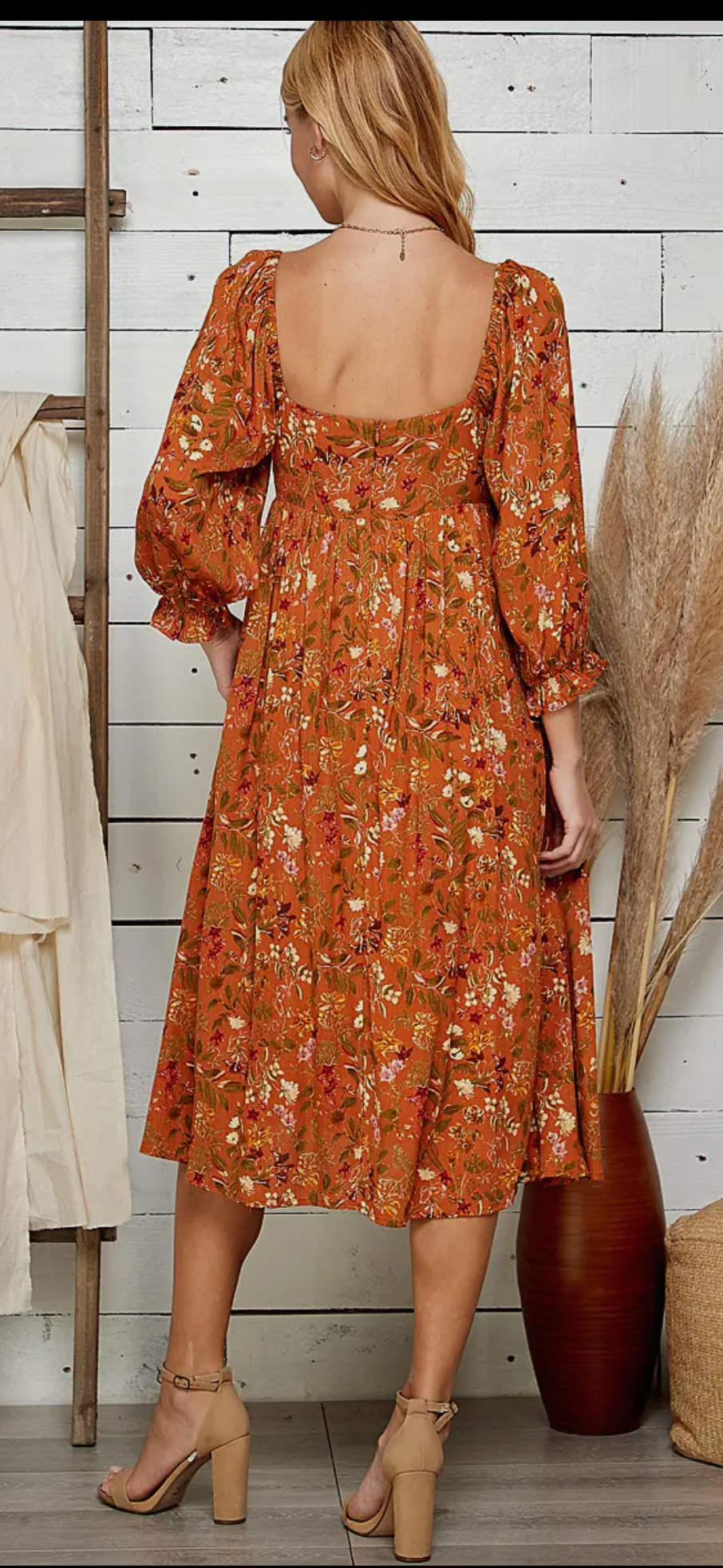 Fall Floral A-Line Dress