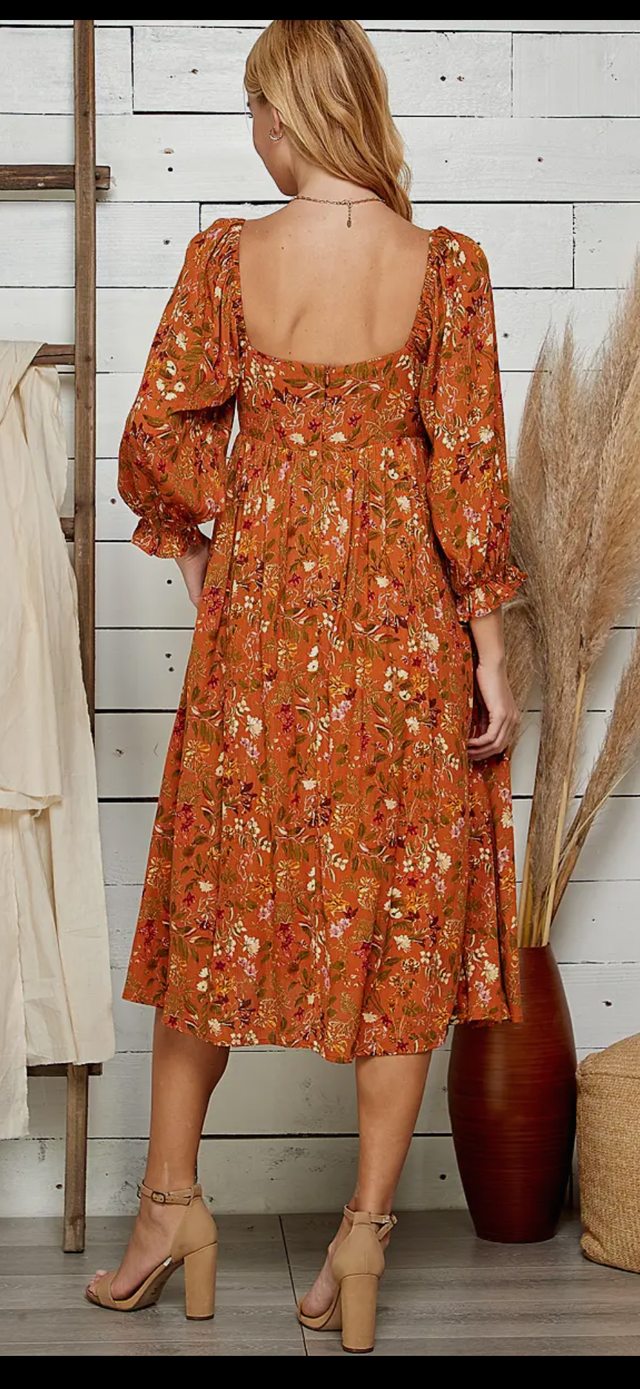 Fall Floral A-Line Dress