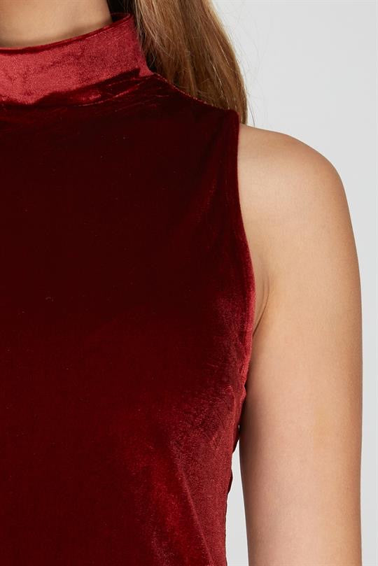 Holiday Cheer Red Velvet Dress