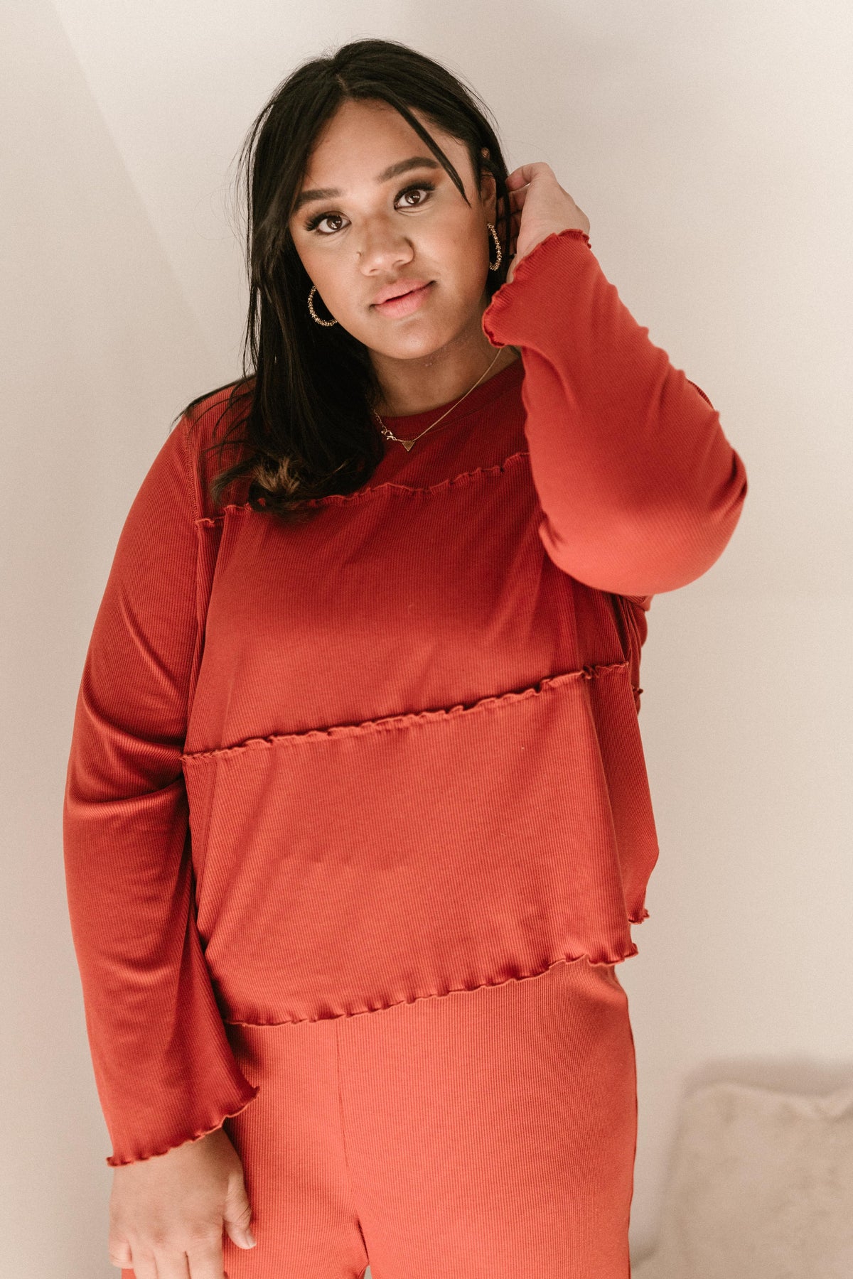 Ruffly Rust Top