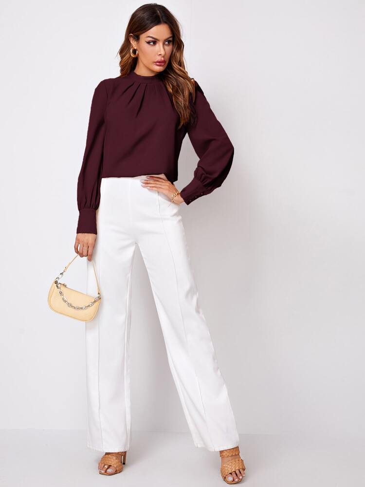 Burgundy Ruched Blouse