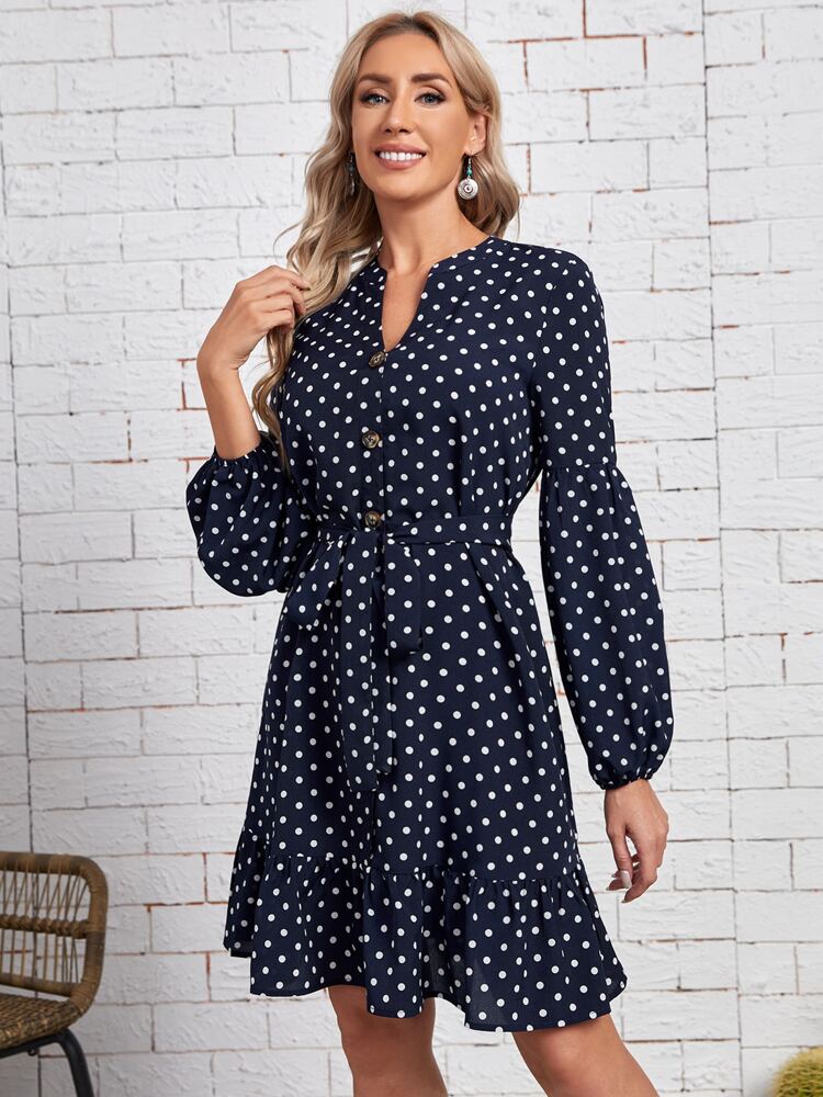 Polka Dot Ruffled Dress