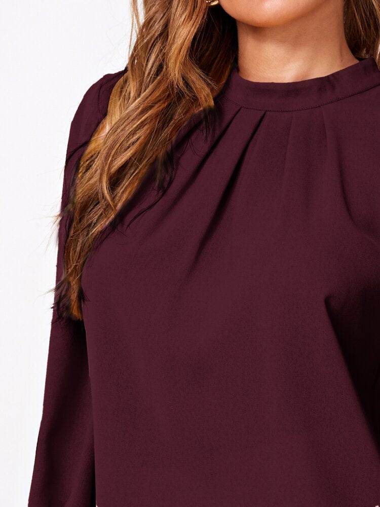 Burgundy Ruched Blouse