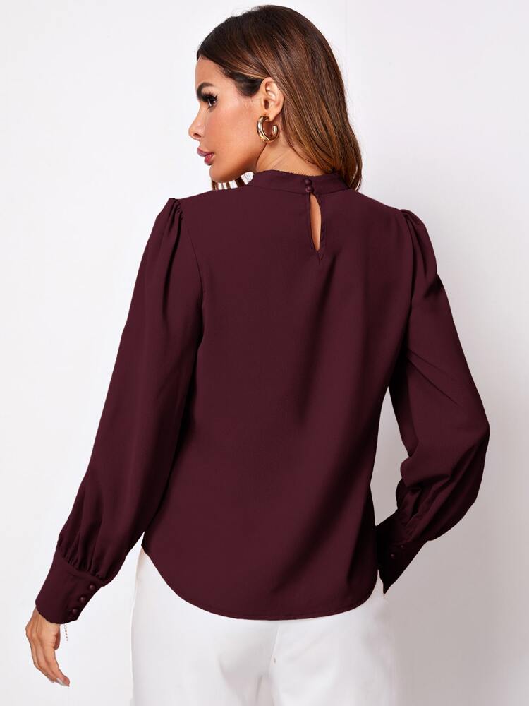 Burgundy Ruched Blouse