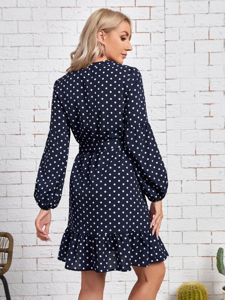 Polka Dot Ruffled Dress