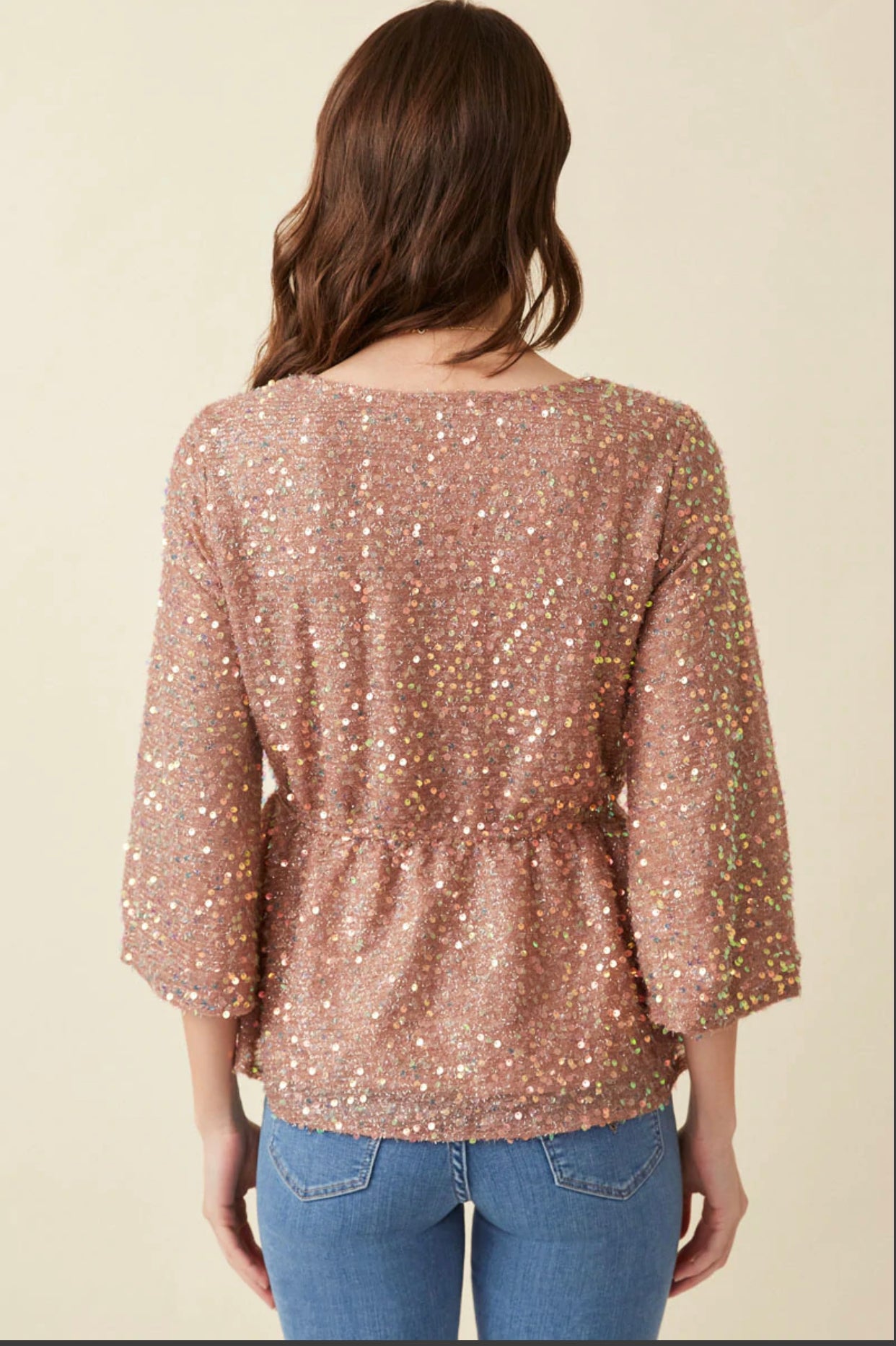 Sequin Peplum Top